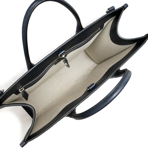 Gucci G Medium Tote Handbag Crossbody GG Supreme Navy Blue Beige - Picture 3 of 10